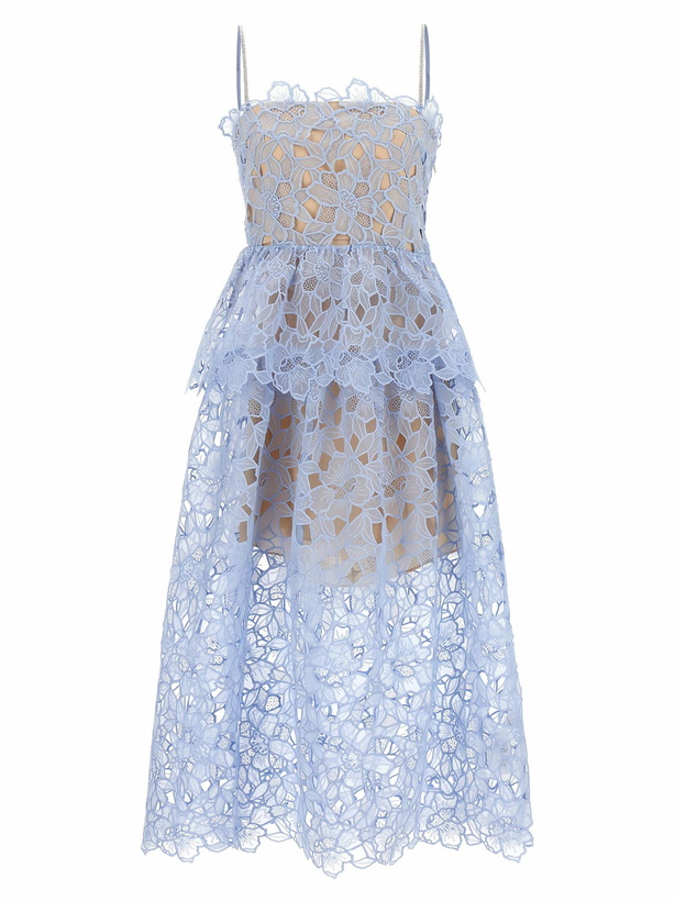 Photo: self-portrait blue Organza Lace Midi Dress