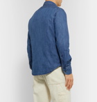 Incotex - Ferrari Slim-Fit Mélange Cotton Shirt - Blue