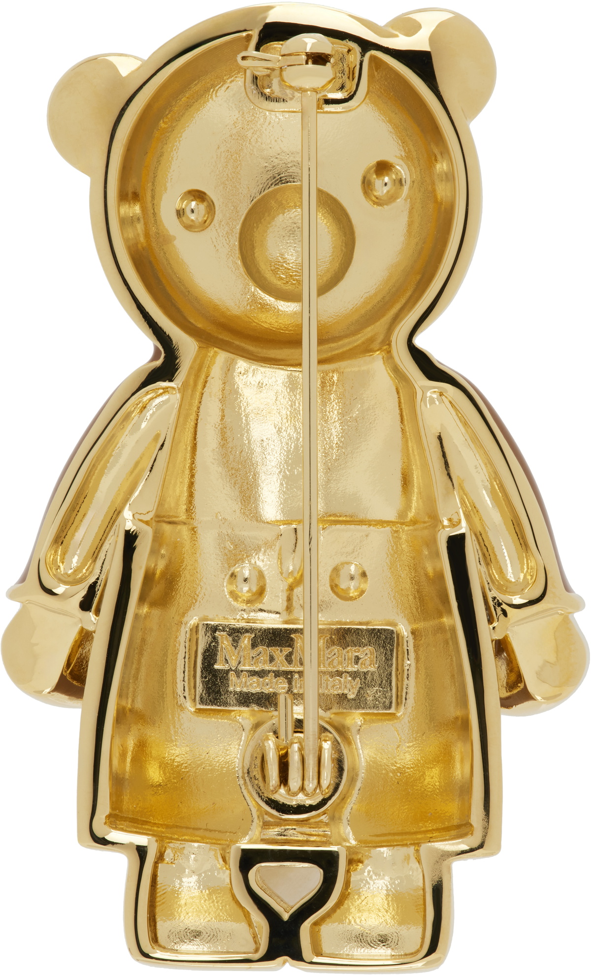 Max Mara Gold & Brown Teddy Bear Brooch Max Mara
