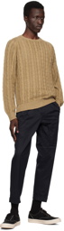 BEAMS PLUS Khaki Cable Knit Sweater