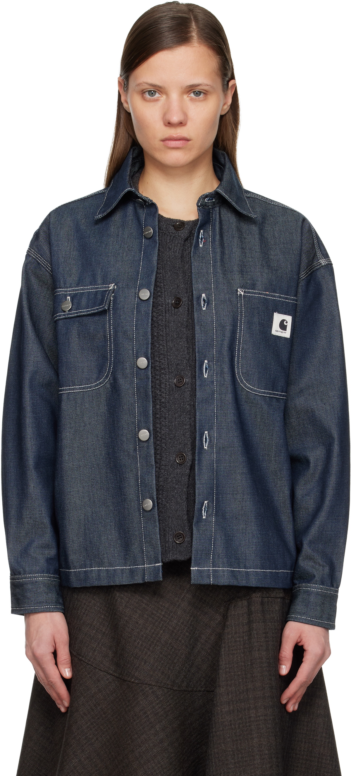 Carhartt Work In Progress Navy Double Front Denim Jacket Carhartt WIP