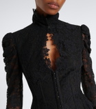 De La Vali Vitalis lace cotton-blend corset top