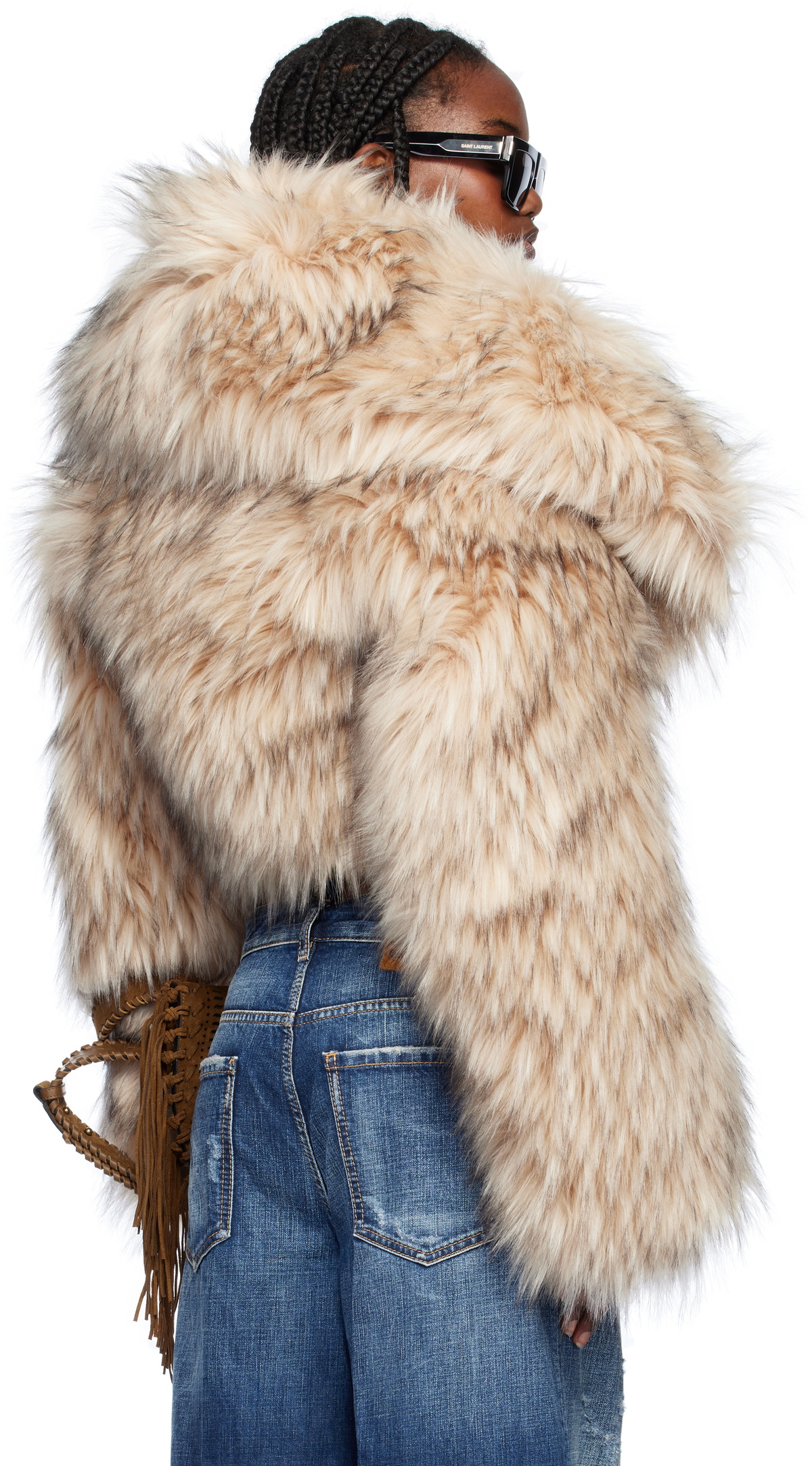 Dsquared2 Beige Faux Fur Donut Jacket Dsquared2