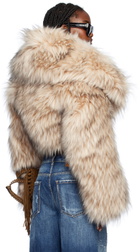 Dsquared2 Beige Faux Fur Donut Jacket