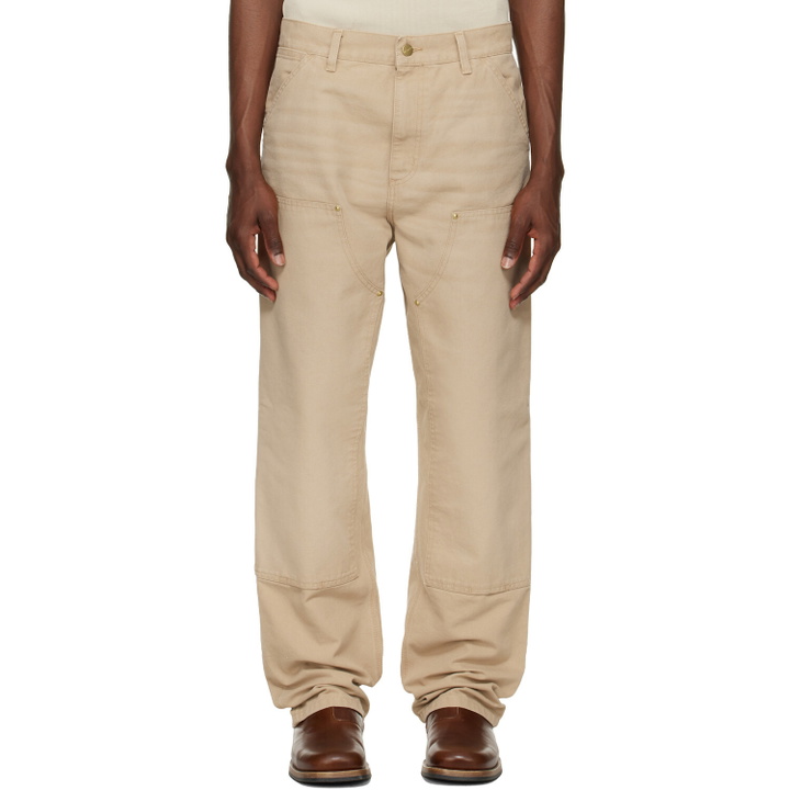 Photo: Carhartt Work In Progress Beige Double Knee Trousers