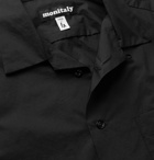 Monitaly - Weekend Camp-Collar Cotton-Poplin Shirt - Black