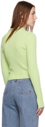 AMOMENTO Green Zip Cardigan