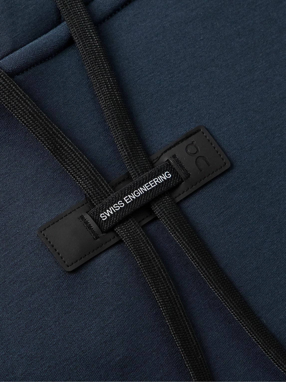 ON - Mesh-Panelled Logo-Appliquéd Recycled-Jersey Hoodie - Blue