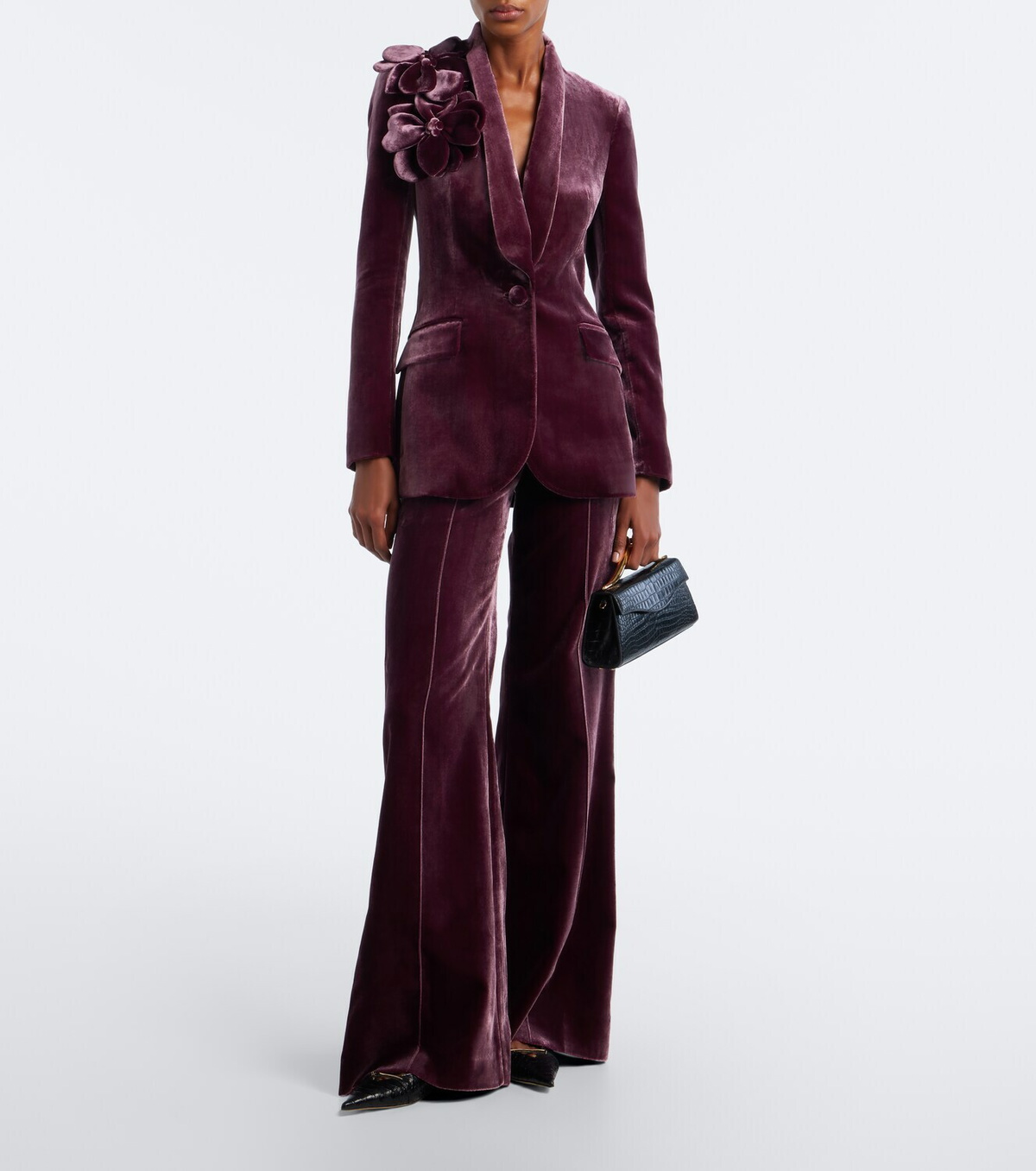 Elie Saab Velvet wide-leg pants