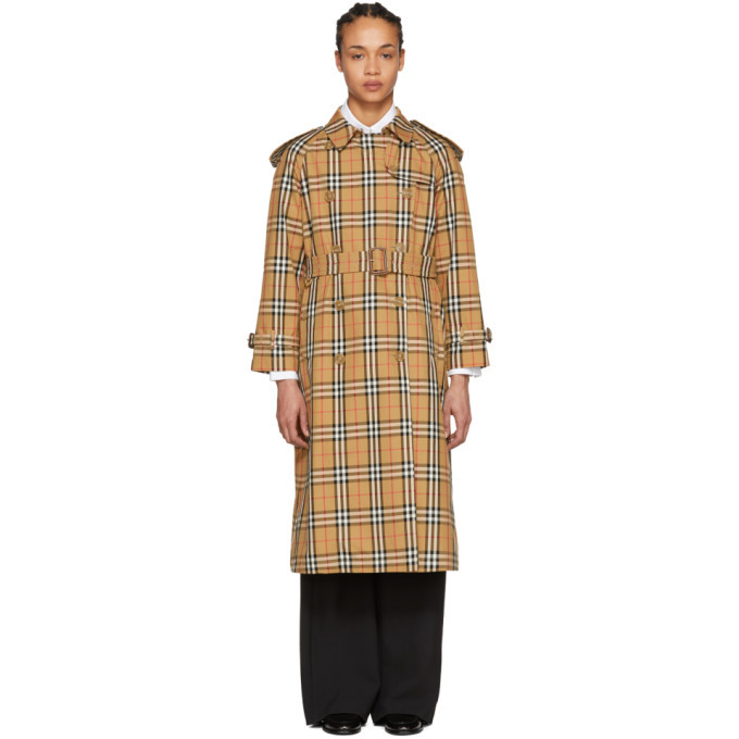 Burberry tartan sale trench coat