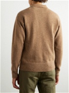 Altea - Slim-Fit Brushed Alpaca-Blend Half-Zip Sweater - Brown