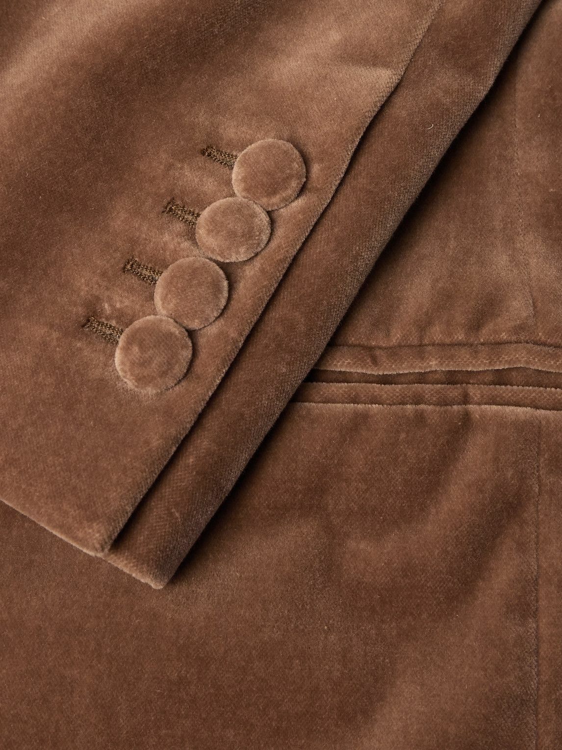 Kingsman - Slim-Fit Shawl-Collar Cotton-Velvet Tuxedo Jacket - Brown