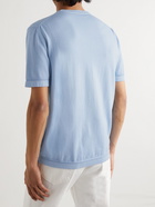 Mr P. - Slim-Fit Knitted Organic Cotton T-Shirt - Blue