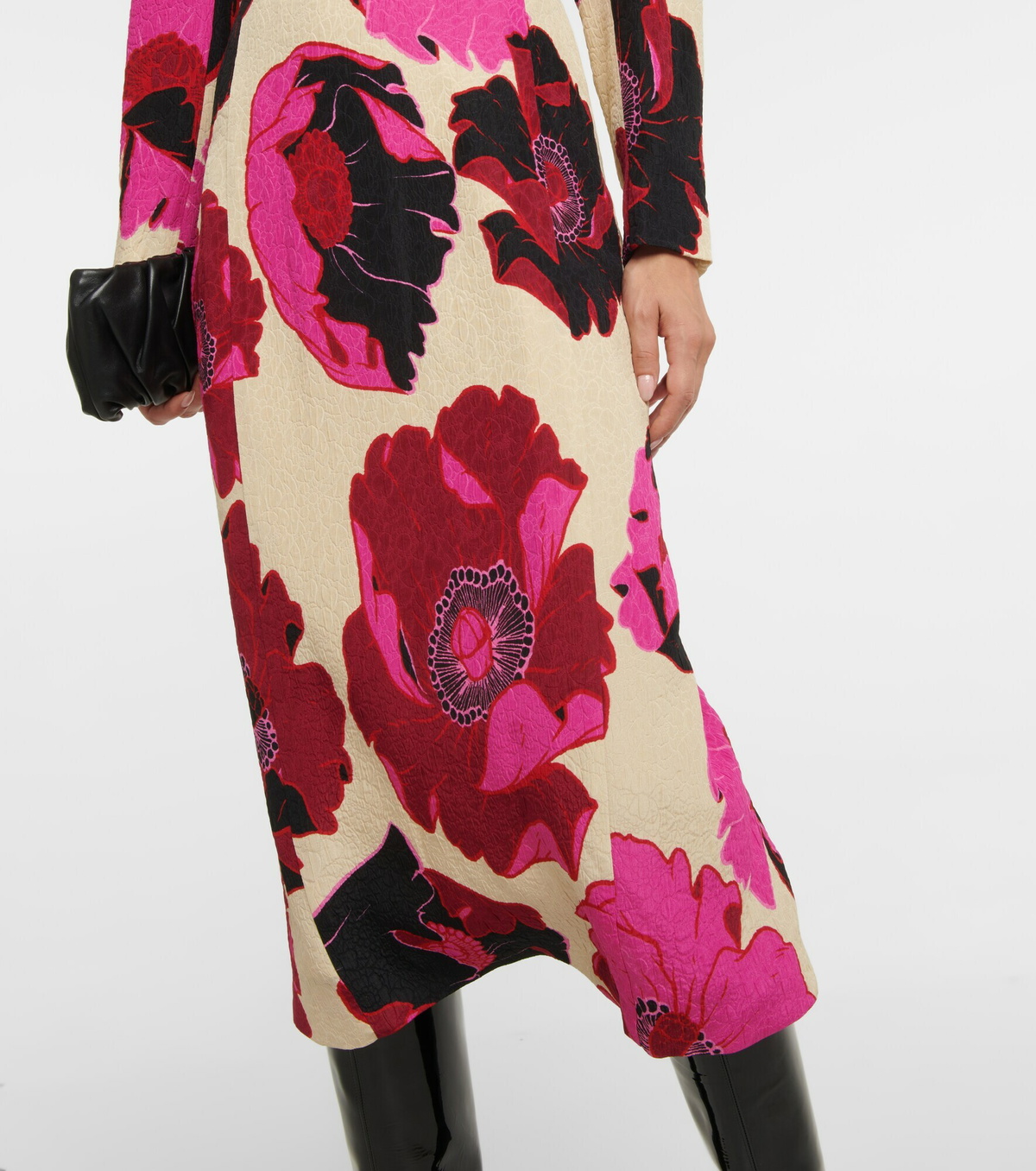 【DRIES VAN NOTEN】Floral jacquard ペンシルスカート Floral jacquard midi skirt in yellow - Dries Van Noten