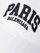 Balenciaga - Cities Logo-Embroidered Distressed Organic Cotton-Twill Baseball Cap - White