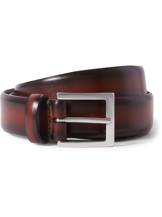 Photo: ANDERSON'S - 3cm Burnished-Leather Belt - Brown