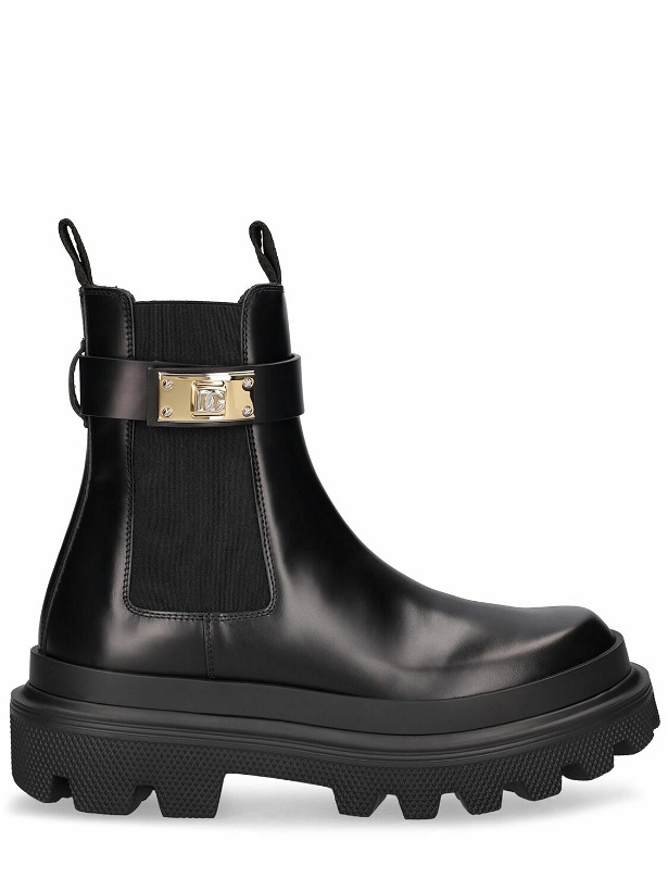 Photo: DOLCE & GABBANA - 50mm Brushed Leather Ankle Boots