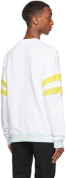 Balmain White Embroidered Tennis Logo Sweatshirt
