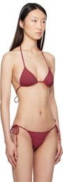 Paloma Wool Red & Navy Kineta Bikini Top