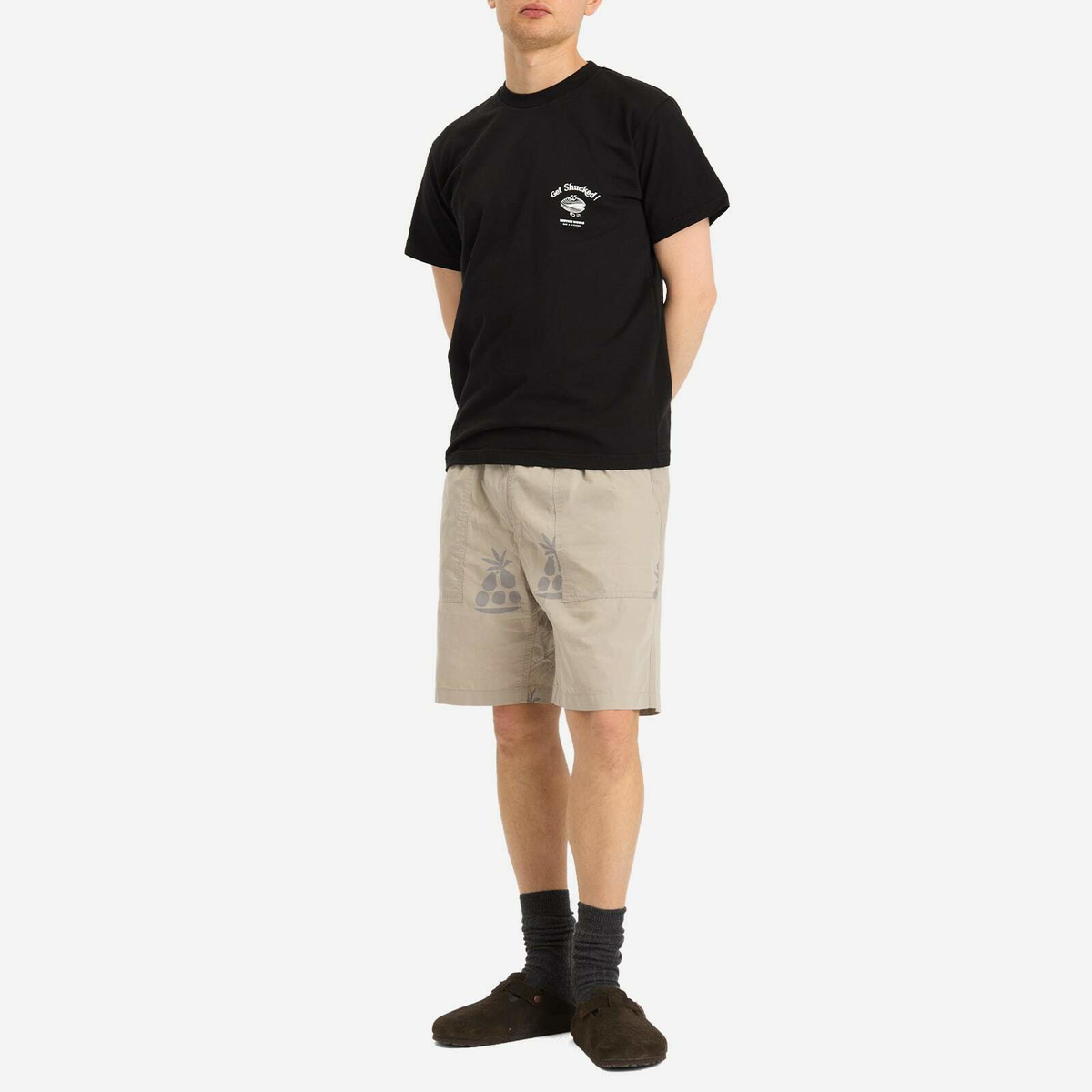 Service Works Men's Poplin Printed Chef Shorts in Stone