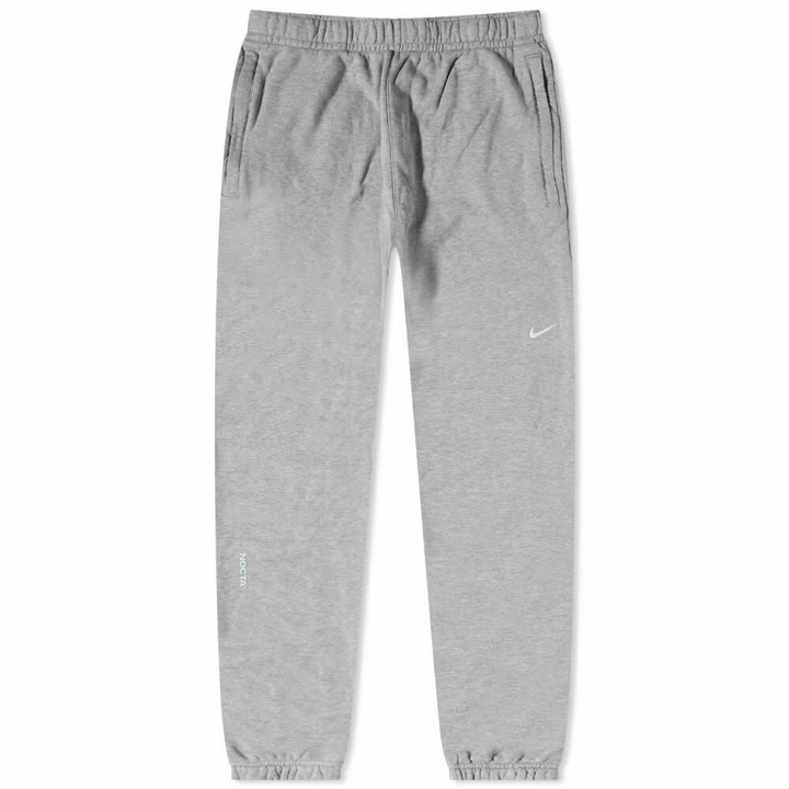 Photo: Nike Men's Nocta Dy Fleece Pant in Dk Grey Heather/Cobalt Tint