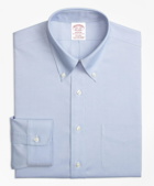 Brooks Brothers Men's Stretch Madison Relaxed-Fit Dress Shirt, Non-Iron Pinpoint Button-Down Collar | Blue