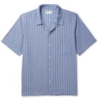 Universal Works - Elton 2 Striped Cotton and Linen-Blend Shirt - Blue