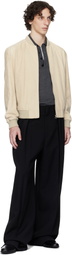 BOSS Beige BECKHAM Edition Regular-Fit Suede Bomber Jacket