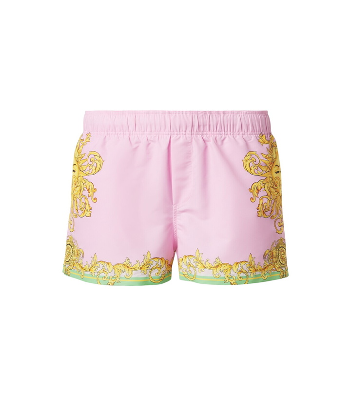 Photo: Versace Printed swim trunks