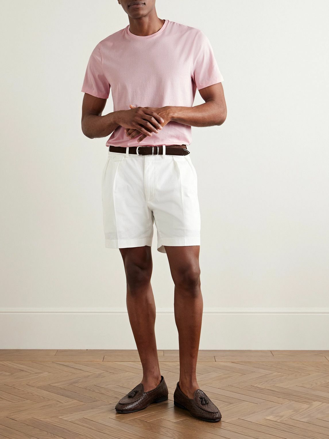 Ralph Lauren Purple label - Logo-Embroidered Cotton-Lisle T-Shirt - Pink