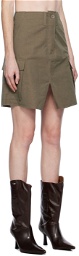 Our Legacy Khaki Iridescent Midi Skirt