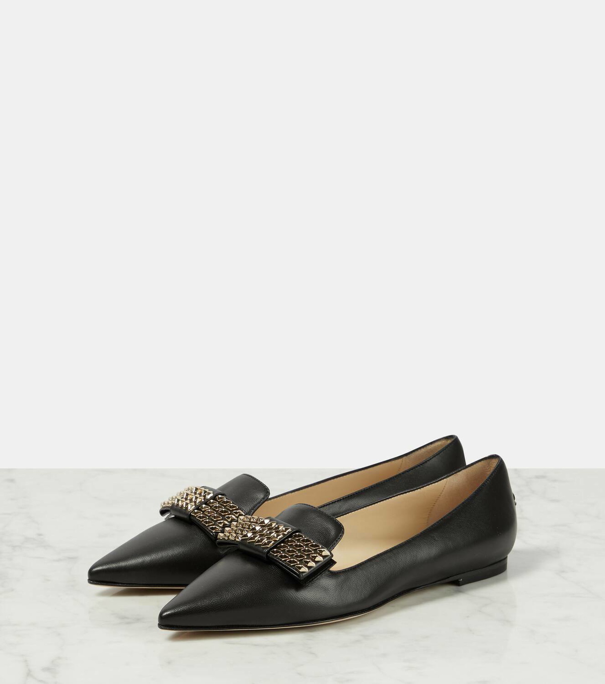 Jimmy Choo Gala embellished leather ballet flats