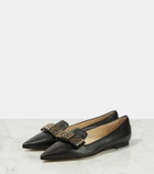 Jimmy Choo Gala embellished leather ballet flats