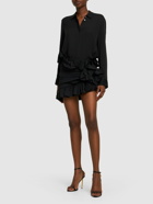 AREA - Ruffled Nylon Mini Skirt