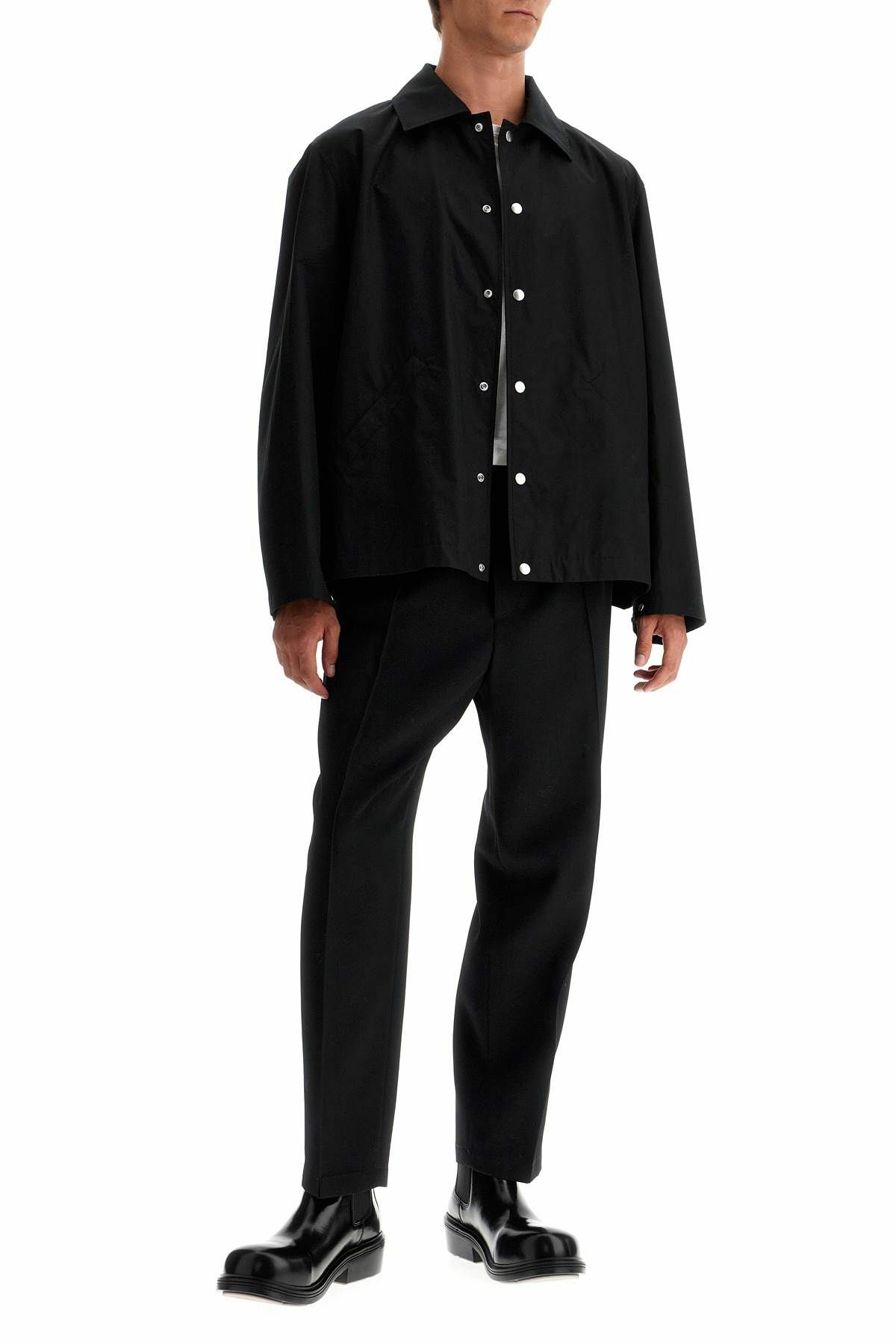 JIL SANDER logo print popeline overshirt Black