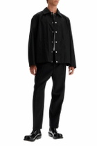 JIL SANDER logo print popeline overshirt Black
