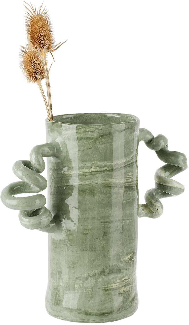 Harlie Brown Studio Green Marble Wiggle Vase