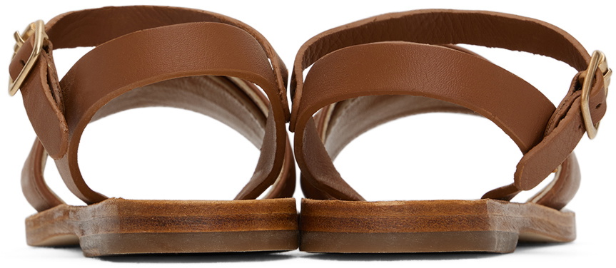 Chloé Kids Brown Embroidered Sandals