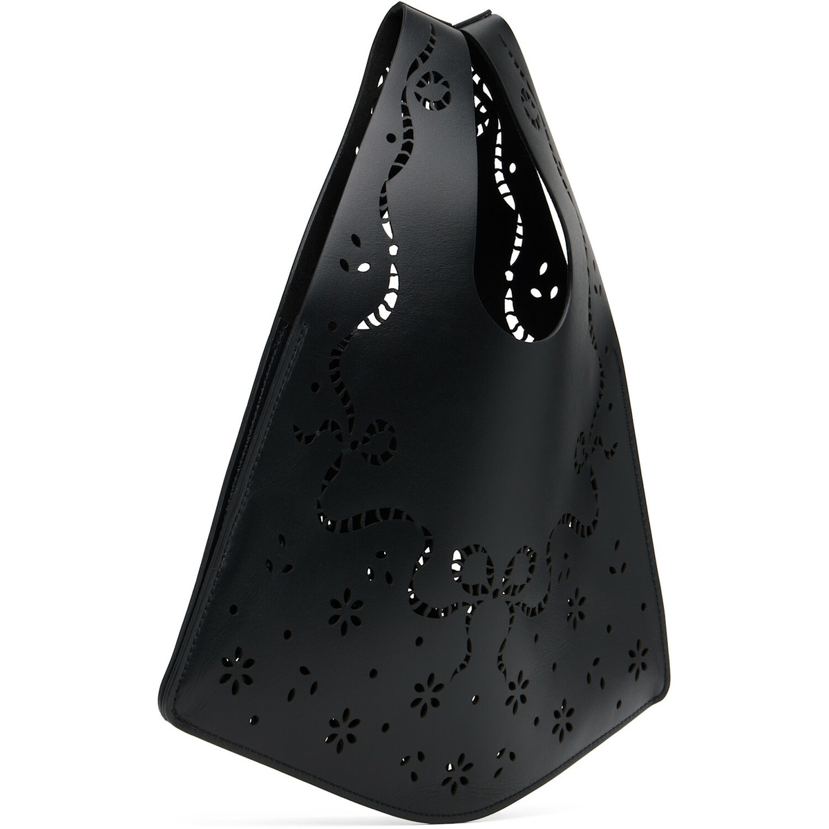 Simone Rocha Black Mini Lasercut Lace Shopper Tote