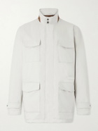 Kiton - Suede-Trimmed Shell Field Jacket - Neutrals