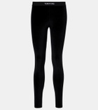Tom Ford Logo velour leggings