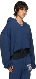 GREG ROSS SSENSE Exclusive Navy V-Neck Hoodie