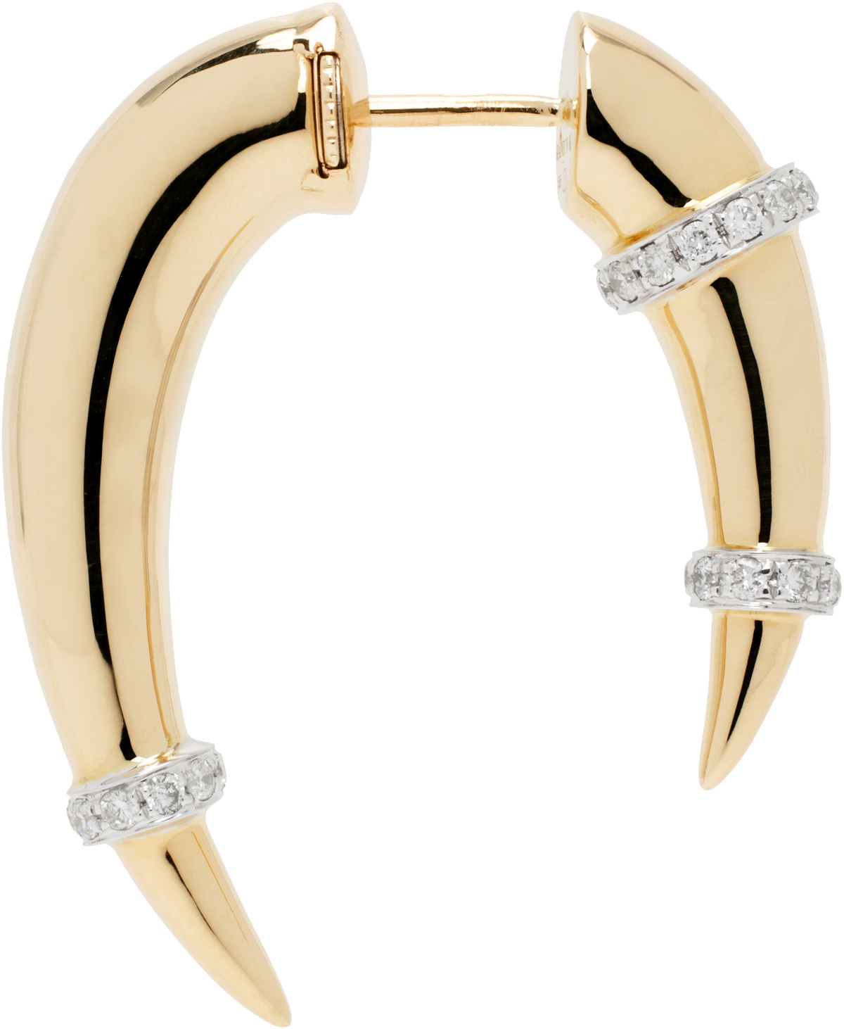 Rainbow K Gold & White Gold Horn Single Earring