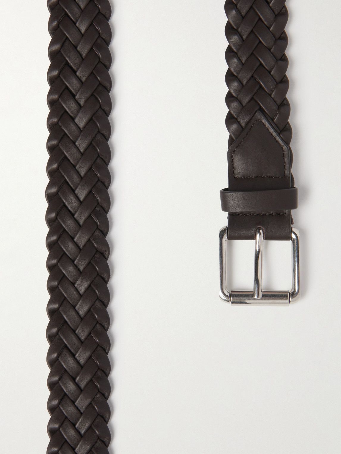 Bottega Veneta Intrecciato Belt Leather Dark Brown Silver Intreccio leather belt in brown - Bottega Veneta | Mytheresa main image 4