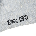 Brain Dead Men's Slub 2 Stripes Crew Socks in Light Blue