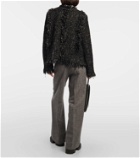 Sacai Fringed wool-blend tweed jacket