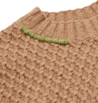 JW Anderson - Embroidered Textured Wool-Blend Knitted Sweater - Brown