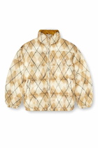 Diesel Reversible puffer jacket with argyle print - Winter Jackets Mens in Beige