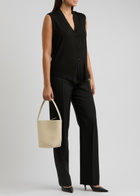 The Row Harrell Wool Vest Black
