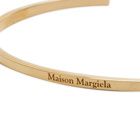 Maison Margiela Men's Slim Text Logo Bangle in Yellow Gold Plating Burattato